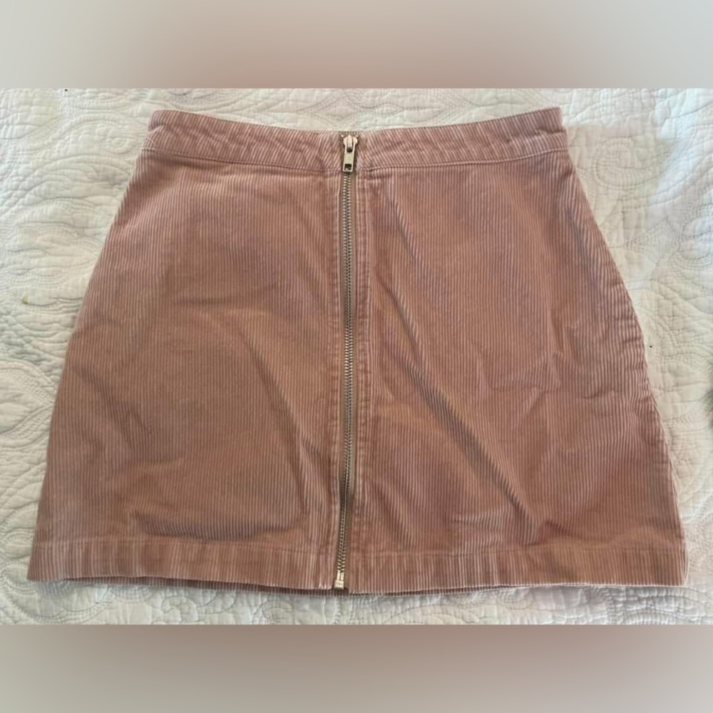 Art Class Girls 10/12 Pink Corduroy Front Zip Mini Skirt